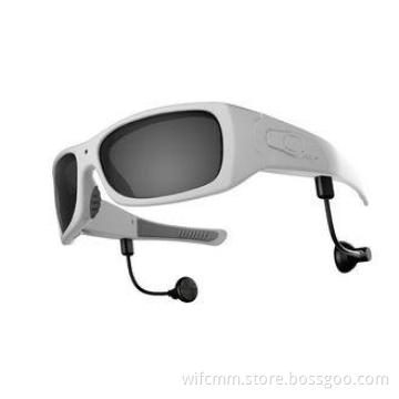 White Frame 1280 x 720p HD Video Camera Glasses For Bicylin